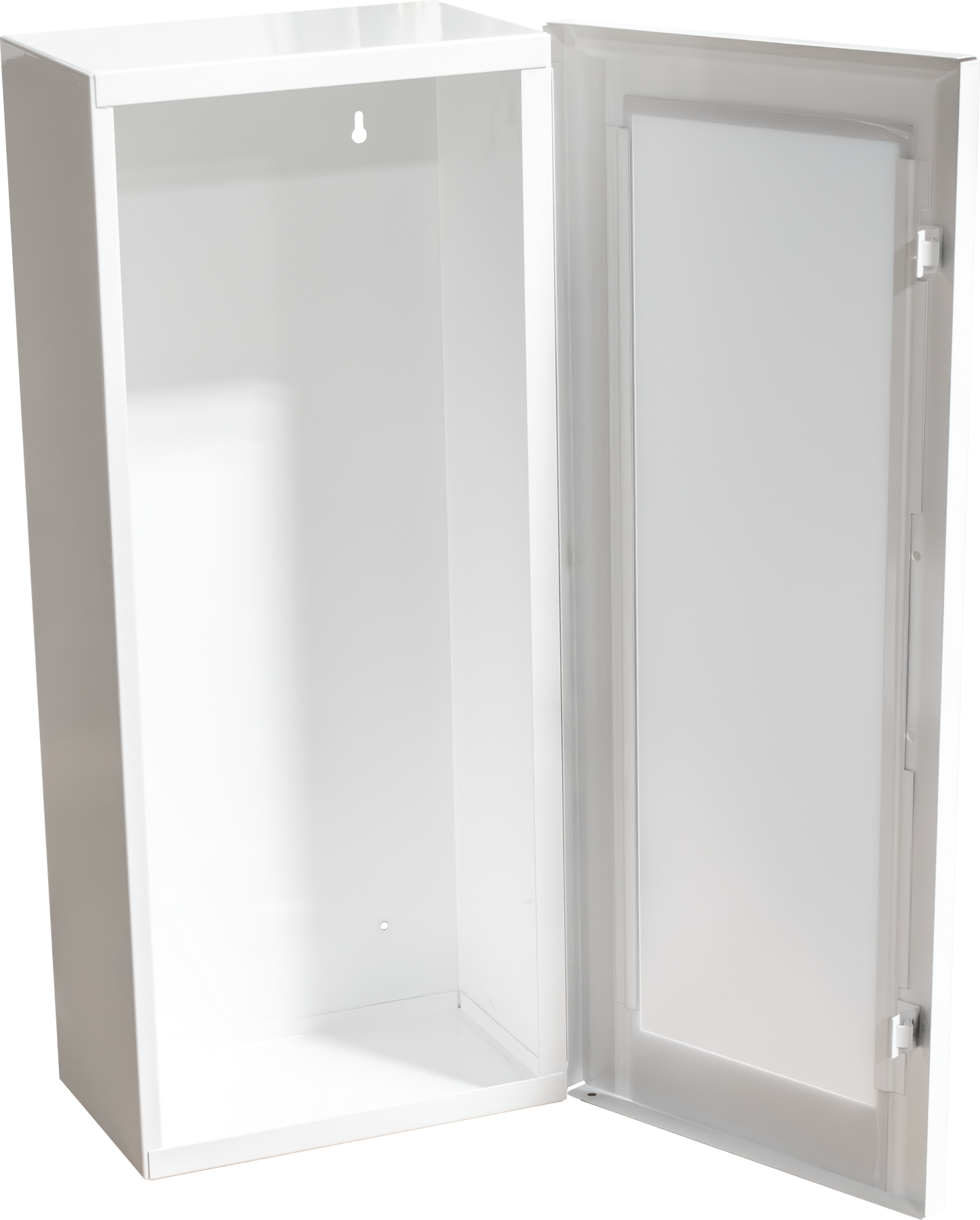 Surface Mount Metal Fire Extinguisher Cabinet - Door with Handle - White