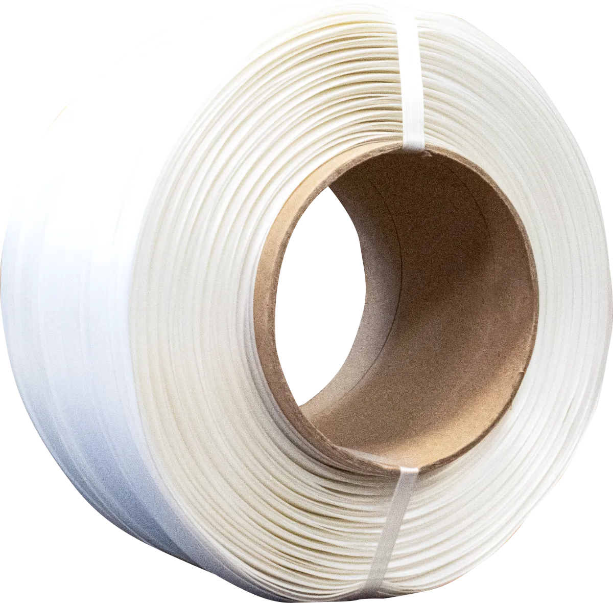 1" x .04" Heavy Duty Composite Poly Cord 1475' Strapping Coil - White