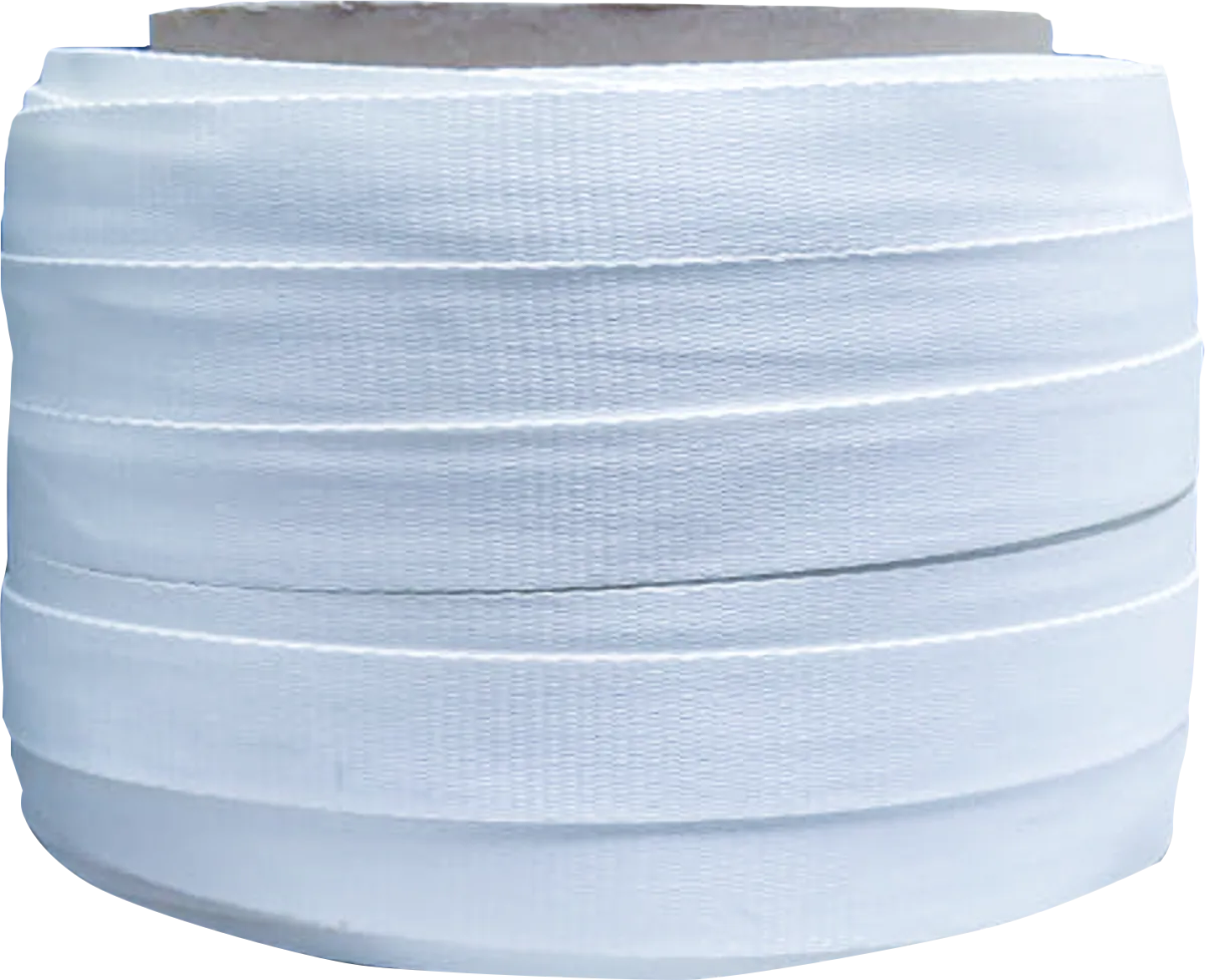 1 1/4" x .050" Heavy Duty Woven Poly Cord 984' Strapping Coil - White