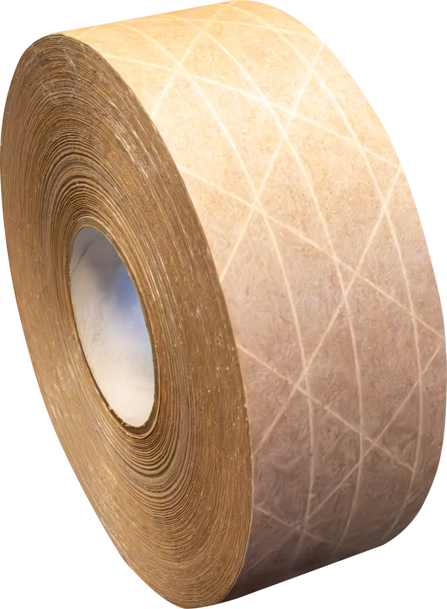 Water Activated Kraft Paper with Filament - 2" x 375', 2" Core – Case of 8 Rolls