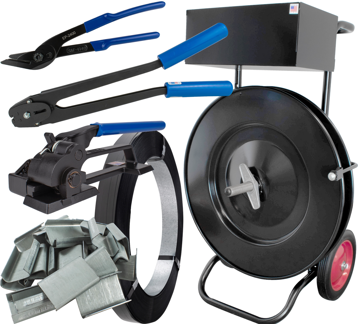 Steel HD Strapping Kit for 5/8", Open Seals, Heavy Duty