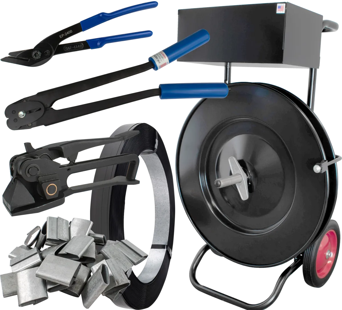Steel HD Strapping Kit for 5/8", Pusher Seals for Round Loads