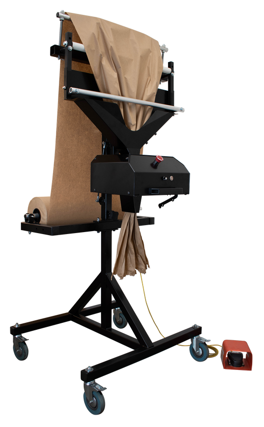 Paper Crumpler Power Feed and Manual Cut System