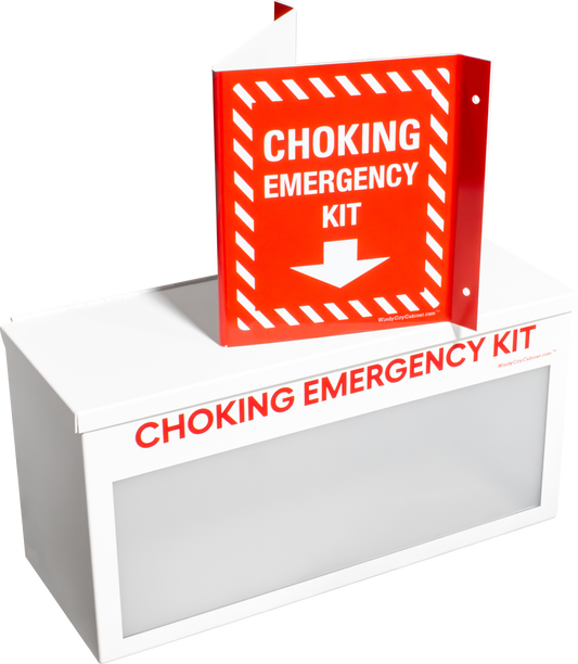 Choking Emergency Kit Cabinet for LifeVac and ArixMed Anti-Choking Device - White