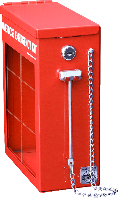 Locking Overdose Emergency Kit Cabinet - Red