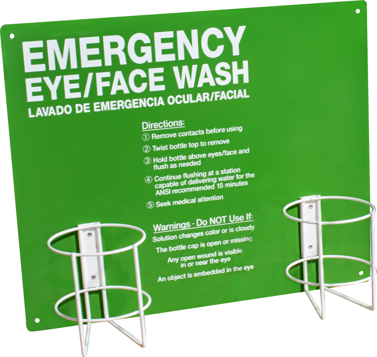 Metal Emergency Eyewash Bottle Station - Double (Solution Not Included)
