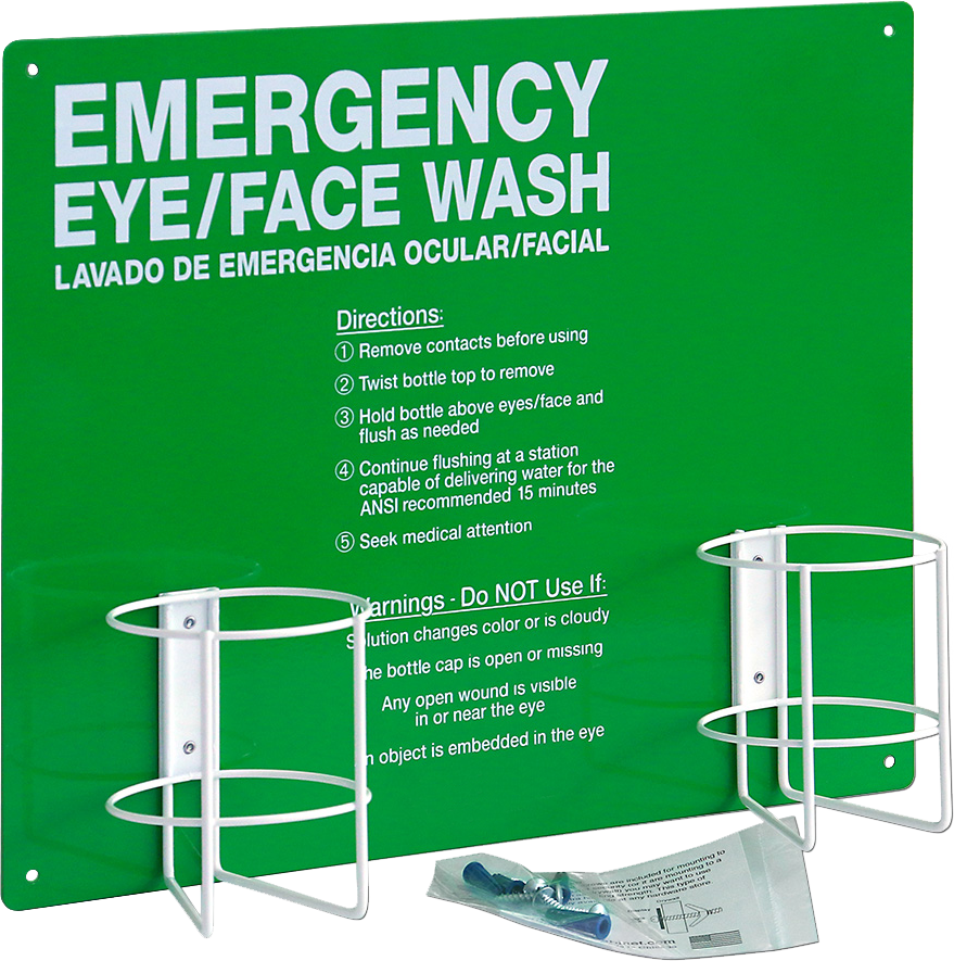 Metal Emergency Eyewash Bottle Station - Double (Solution Not Included)
