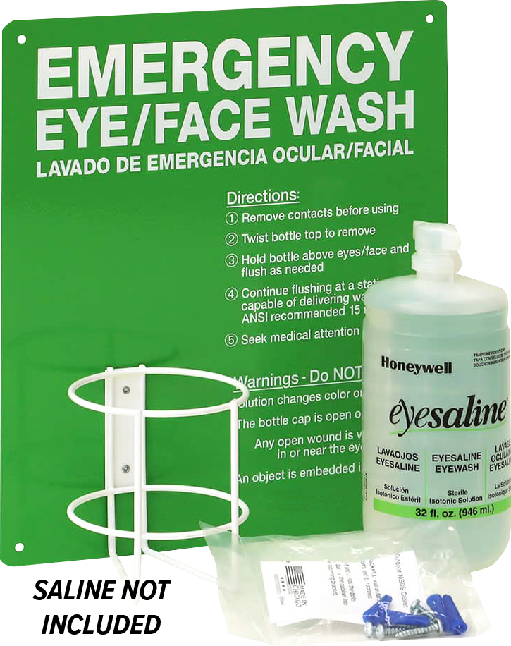 Metal Emergency Eyewash Bottle Station - Single (Solution Not Included)