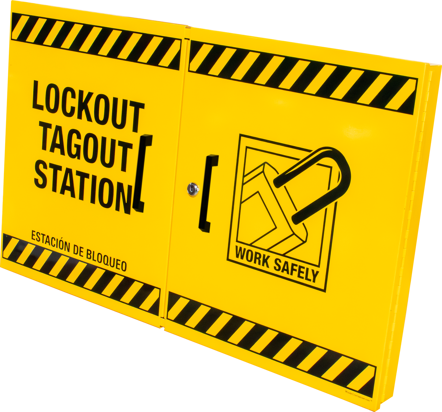 Lockout Tagout Station - Large - 32.25" x 20.75" x 2.5" - Yellow