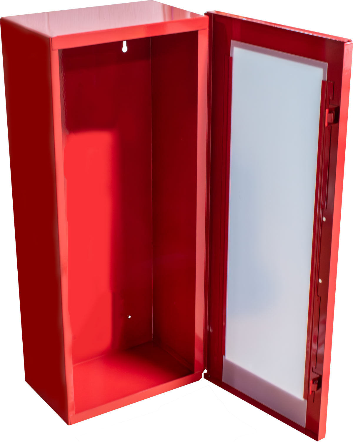 Surface Mount Metal Fire Extinguisher Cabinet - Door with Handle - Red