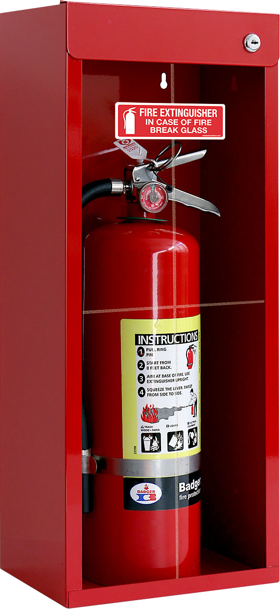 Break Window Metal Fire Extinguisher Cabinet - Red