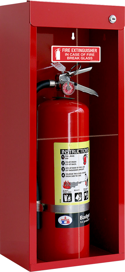 Break Window Metal Fire Extinguisher Cabinet - Red