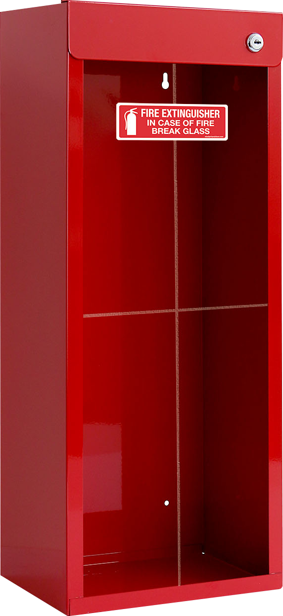 Break Window Metal Fire Extinguisher Cabinet - Red