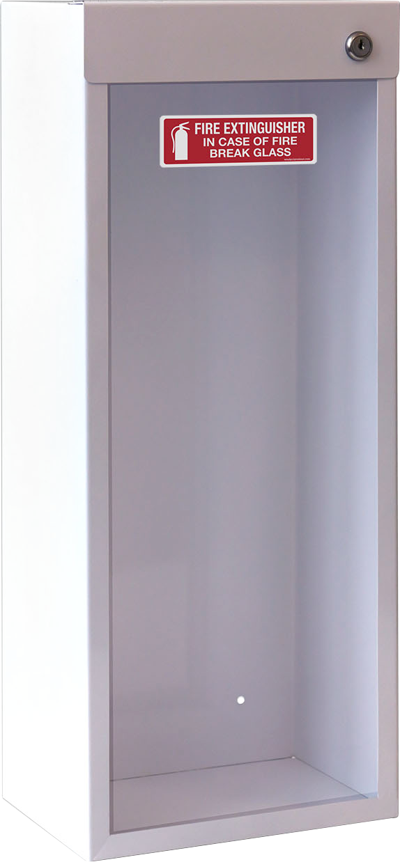 Break Window Metal Fire Extinguisher Cabinet - White
