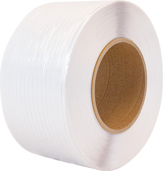 1/2" x .023” Regular Duty Polypropylene 7200' Strapping Mini Coil - White
