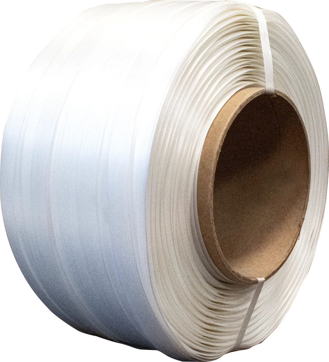 1" x .04" Heavy Duty Composite Poly Cord 1475' Strapping Coil - White