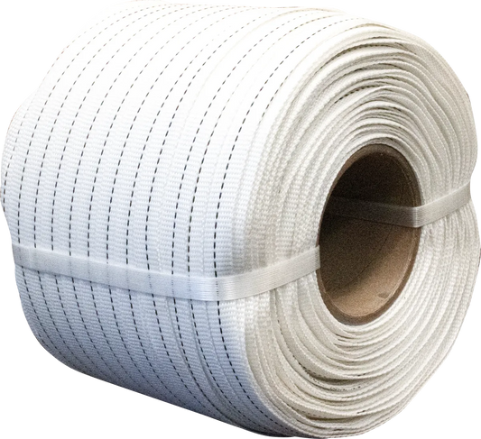 3/4" x .035" Regular Duty Woven Poly Cord 1640' Strapping Coil - White