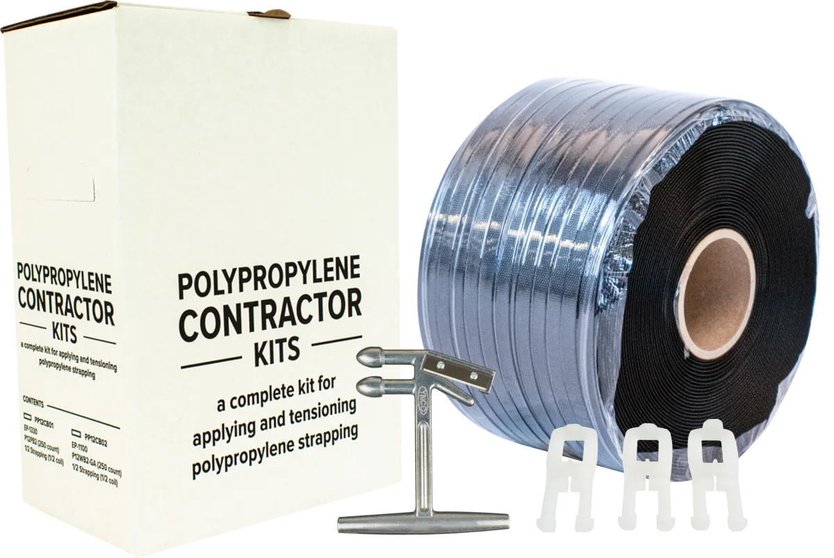 Polypropylene Strapping Kit for 1/2", Contractor - Plastic Buckles