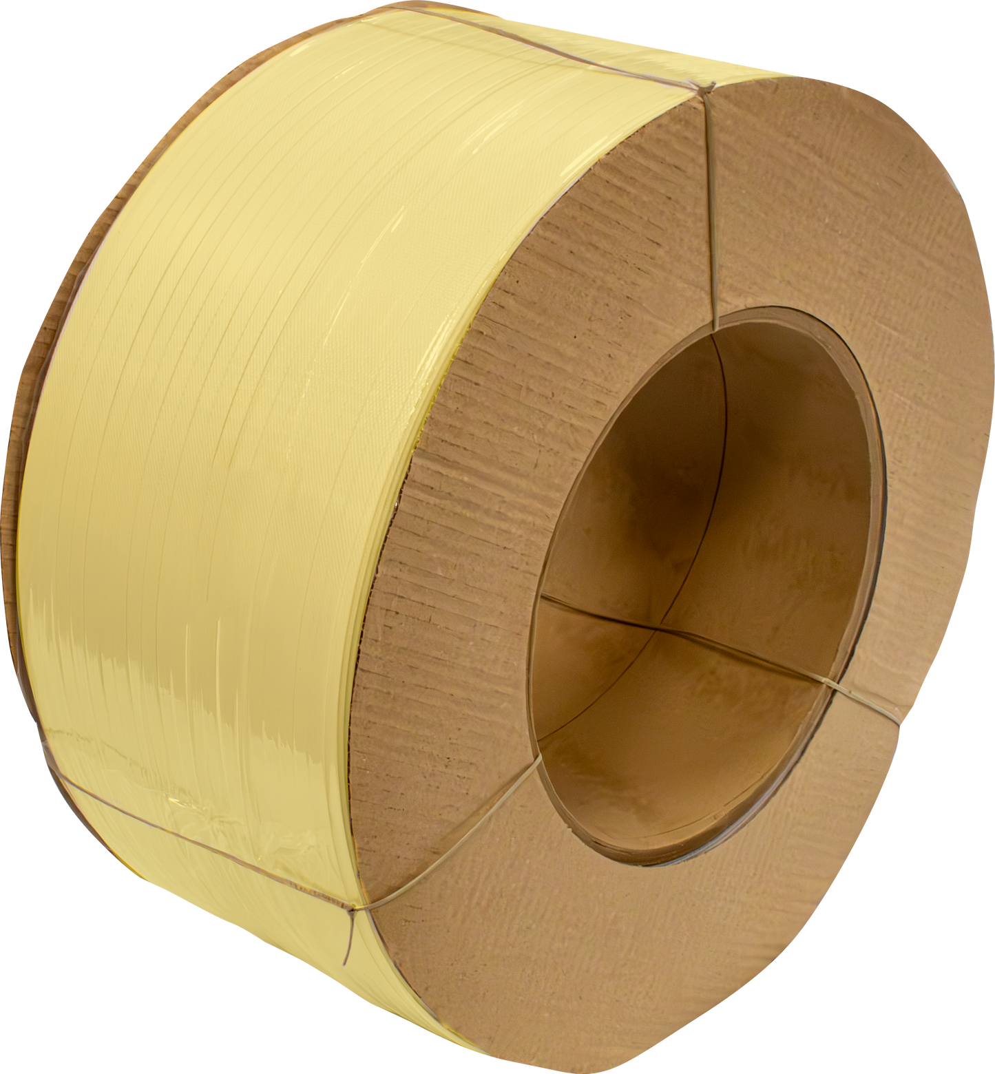 Polypropylene Strapping Coil - Yellow 3/8” x .024” x 12,900’ Machine Grade, 8 x 9 Core