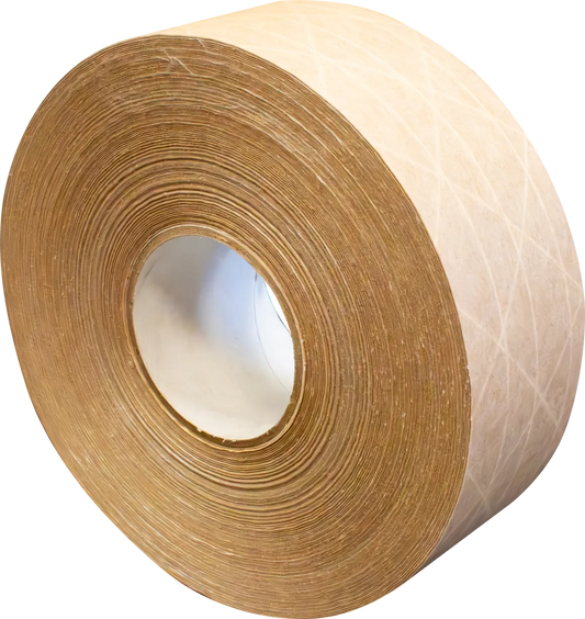 Water Activated Kraft Paper with Filament - 2" x 375', 2" Core – Case of 8 Rolls