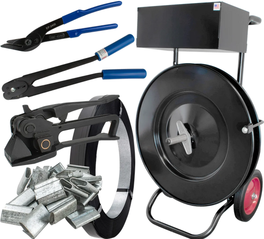 Steel Heavy Duty Strapping Kit for 1/2", Pusher Seals for Round Loads