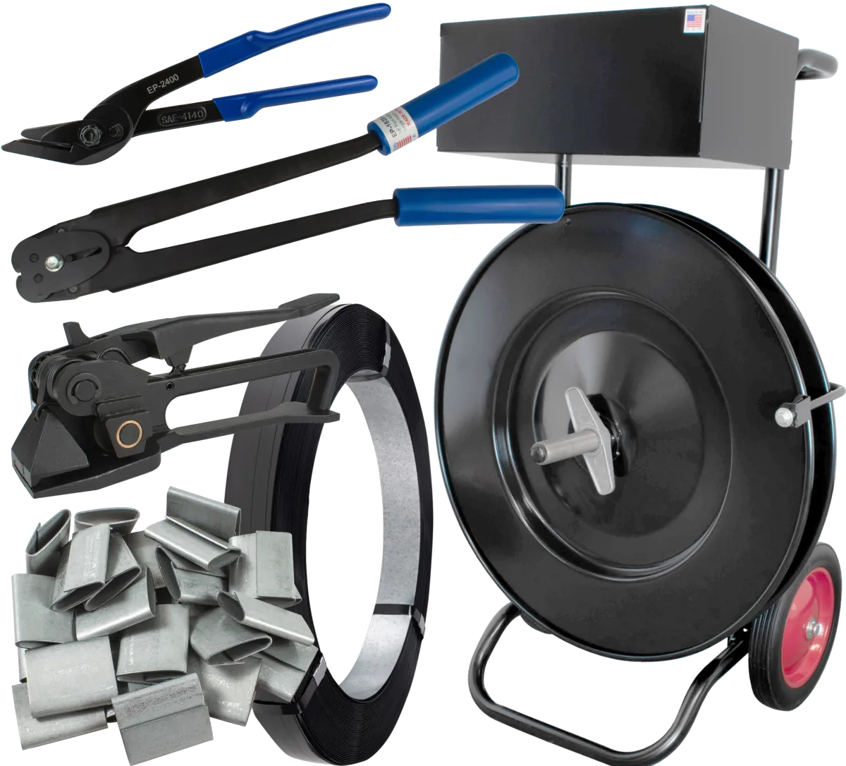 Steel HD Strapping Kit for 3/4", Pusher Seals for Round Loads