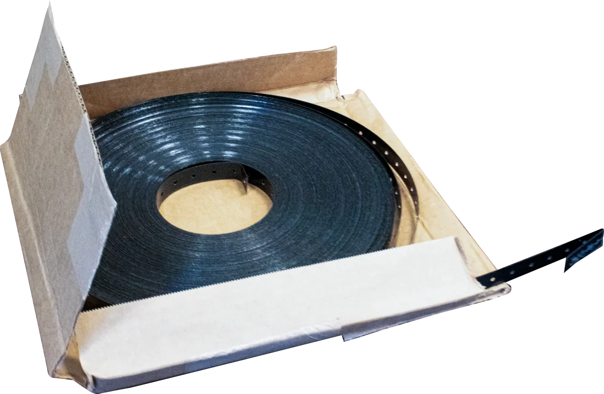 1/2" x .020” x 300' Regular Duty Steel Mini Punched Strapping Coil